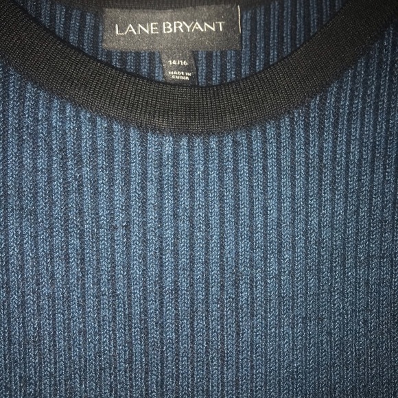 Teal and black long sleeve rubbed sweater dress - Picture 2 of 6